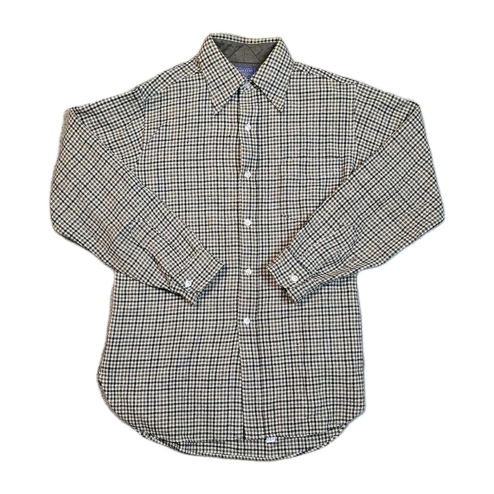 Vintage Pendleton Houndstooth Wool Shirt Jacket Mens M Made in USA